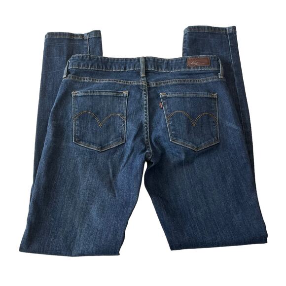 Levis Womens Jeans Size 27 Demi Curve Skinny Mid Rise Denim Blue Jeans Dark Wash - Picture 4 of 10